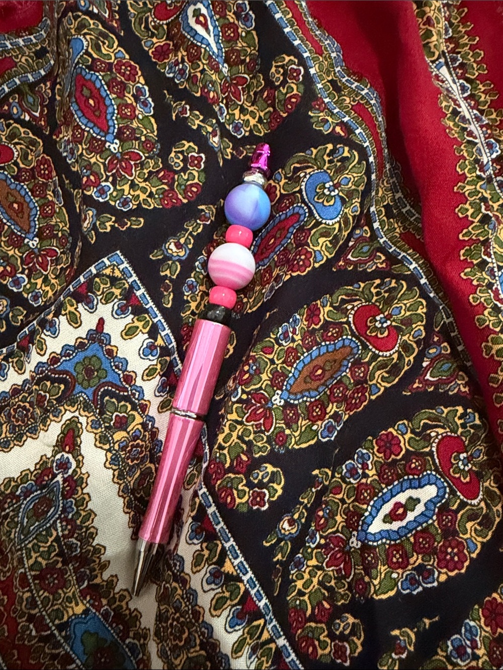 Pink Beaded Ballpoint Pen